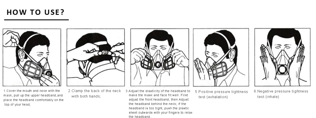 Respirator Gas Mask Safety Half Face Gas Mask with Two Filter