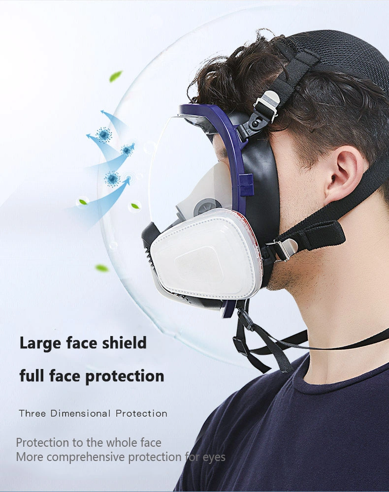 Full Face Respirator Dust Gas Mask Transparent Glasses Shield Mask with Respiratory Filter