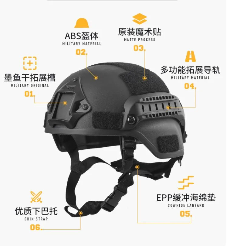 Nij Iiia. 44/9mm Police Military Protective PE/Aramid Mich Bulletproof Army Ballistic Tactical Helmet